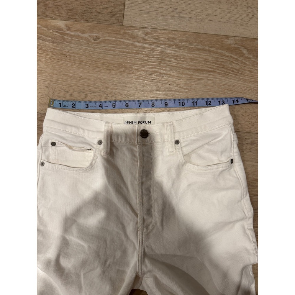 Denim Forum The Arlo High Rise Straight Jeans White 27L Aritzia Button Fly - Picture 12 of 13